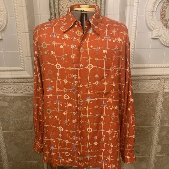 TORI RICHARD. Size XL. Silk Long Sleeve Button Up Shirt. DB2